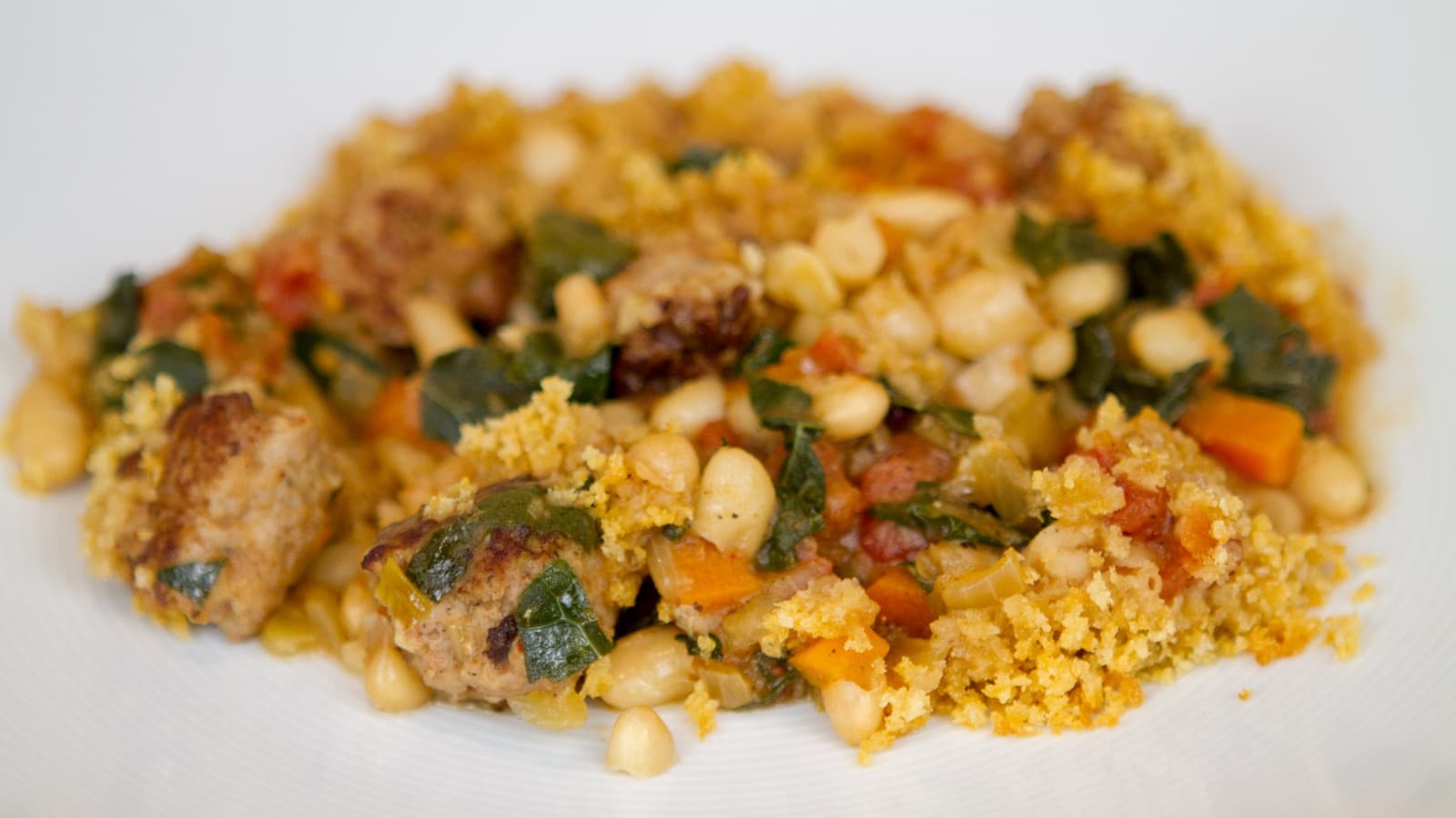 Beans, Sausage, Kale Casserole