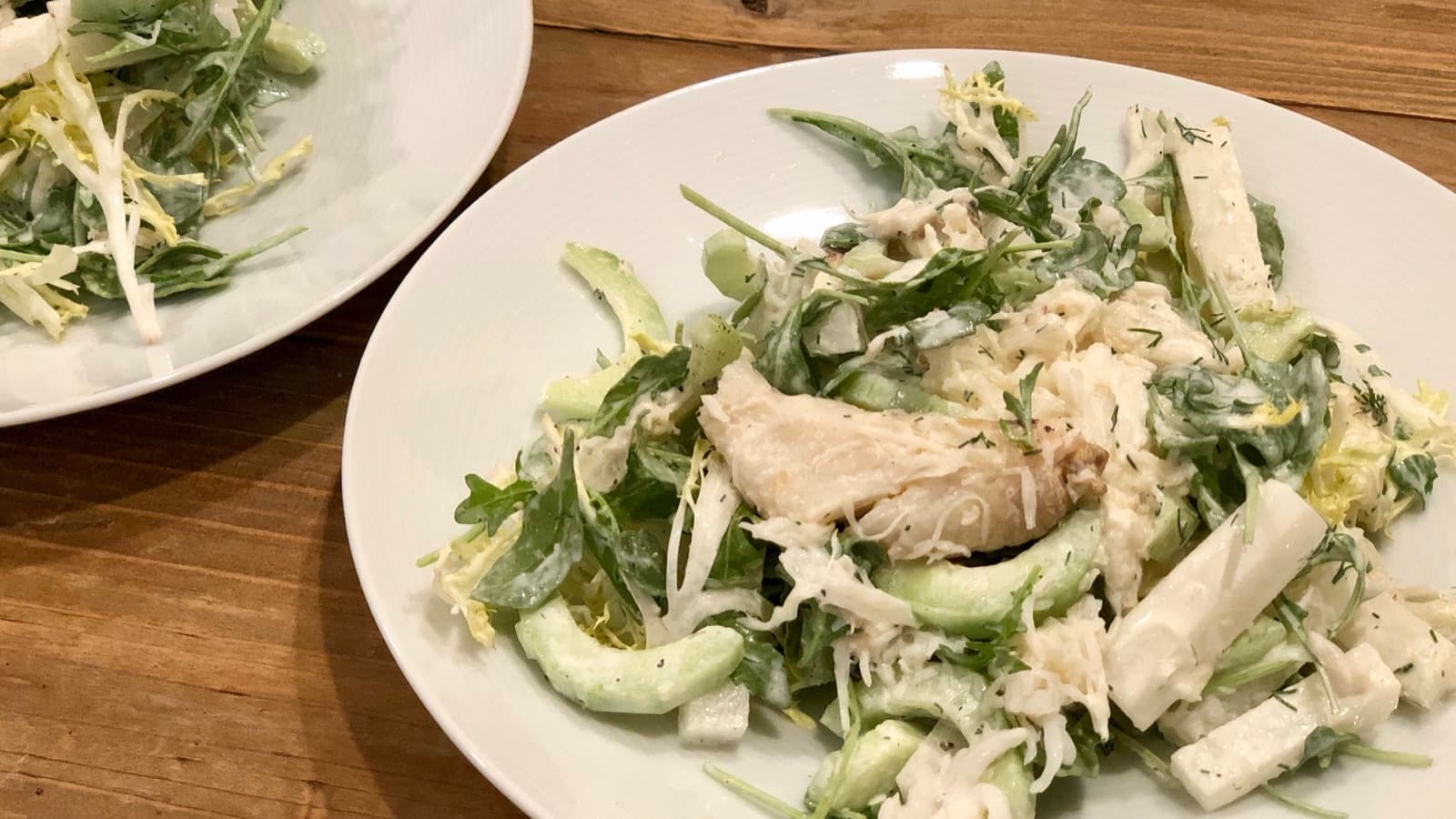 Dungeness Crab Salad with Frisee and Arugula