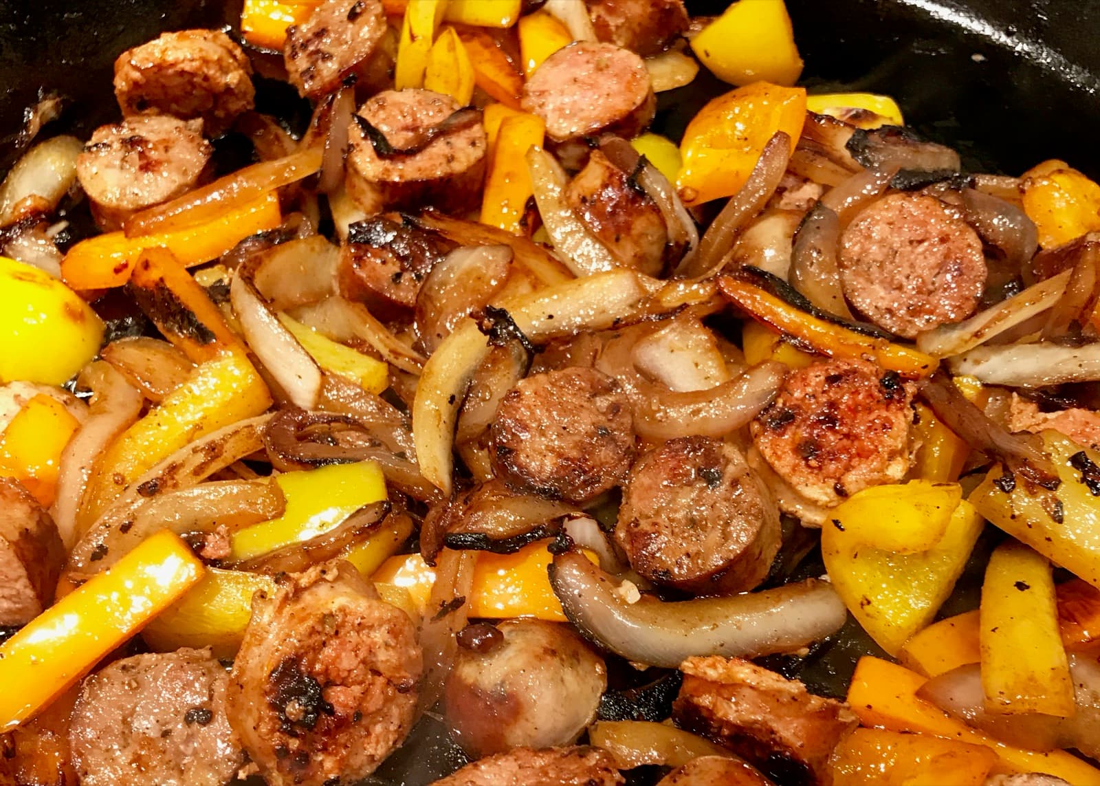 Onions with Sausage and Peppers