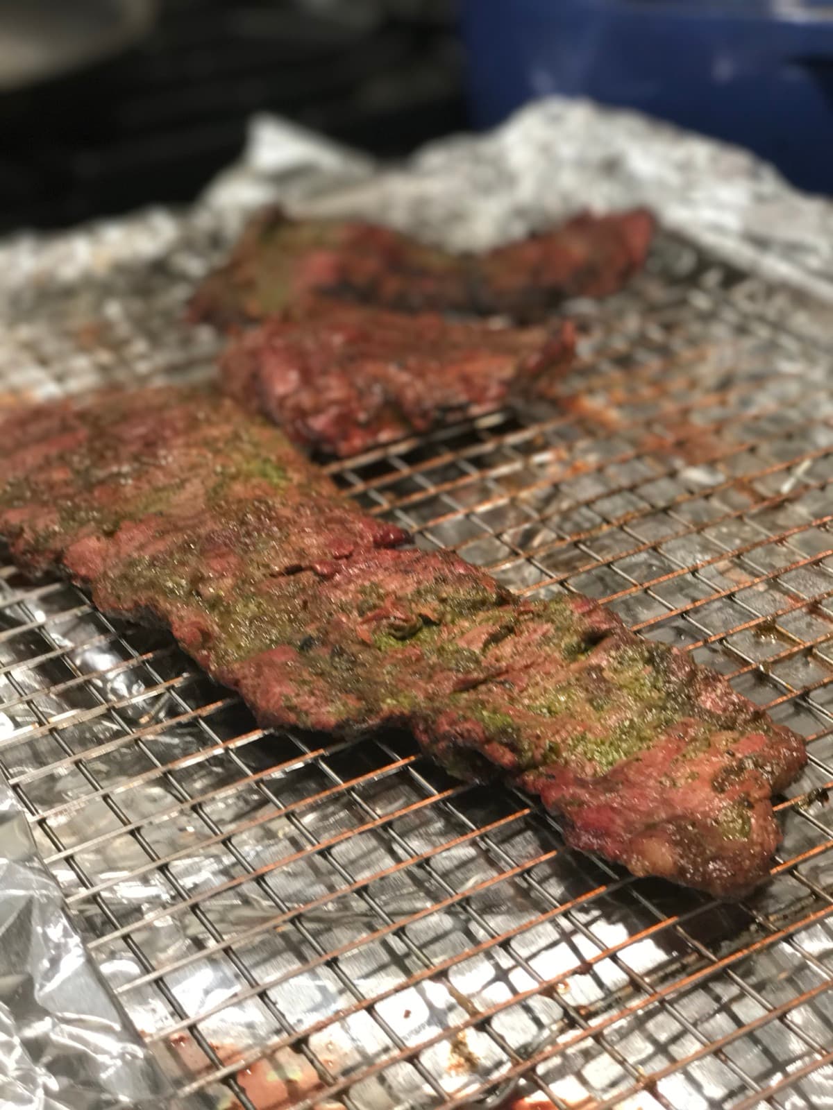 Skirt Steak with Garlic Basil Business